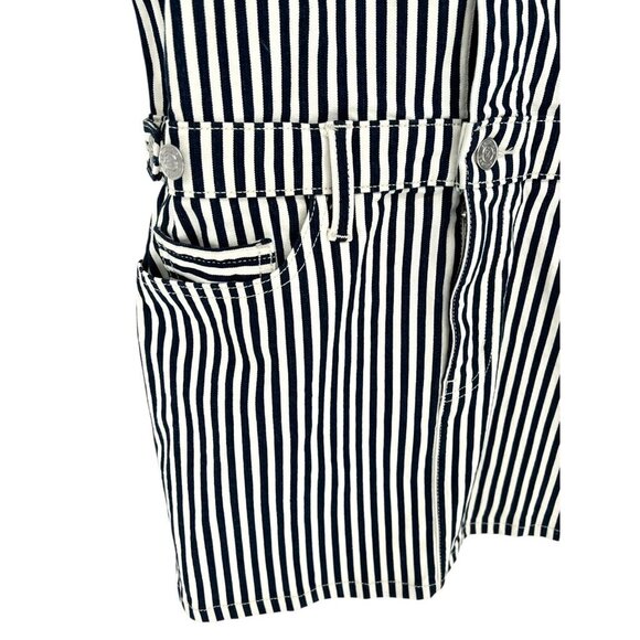Current Elliott Sleeveless Jumpsuit Dress White Blue‎ Striped Denim Size 3 Large - Picture 5 of 16